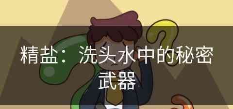 精盐：洗头水中的秘密武器(精盐:洗头水中的秘密武器是什么)